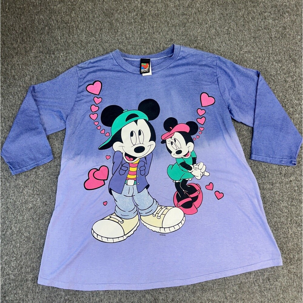 Mickey Unlimited Sz Medium Minnie Mouse Dip Dye Graphic T Shirt 90s Retro